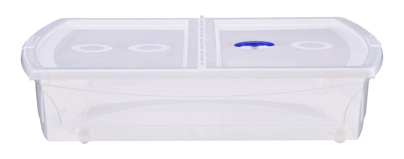 Shallow Under-the-Bed Storage Tote with Wheels W6C0