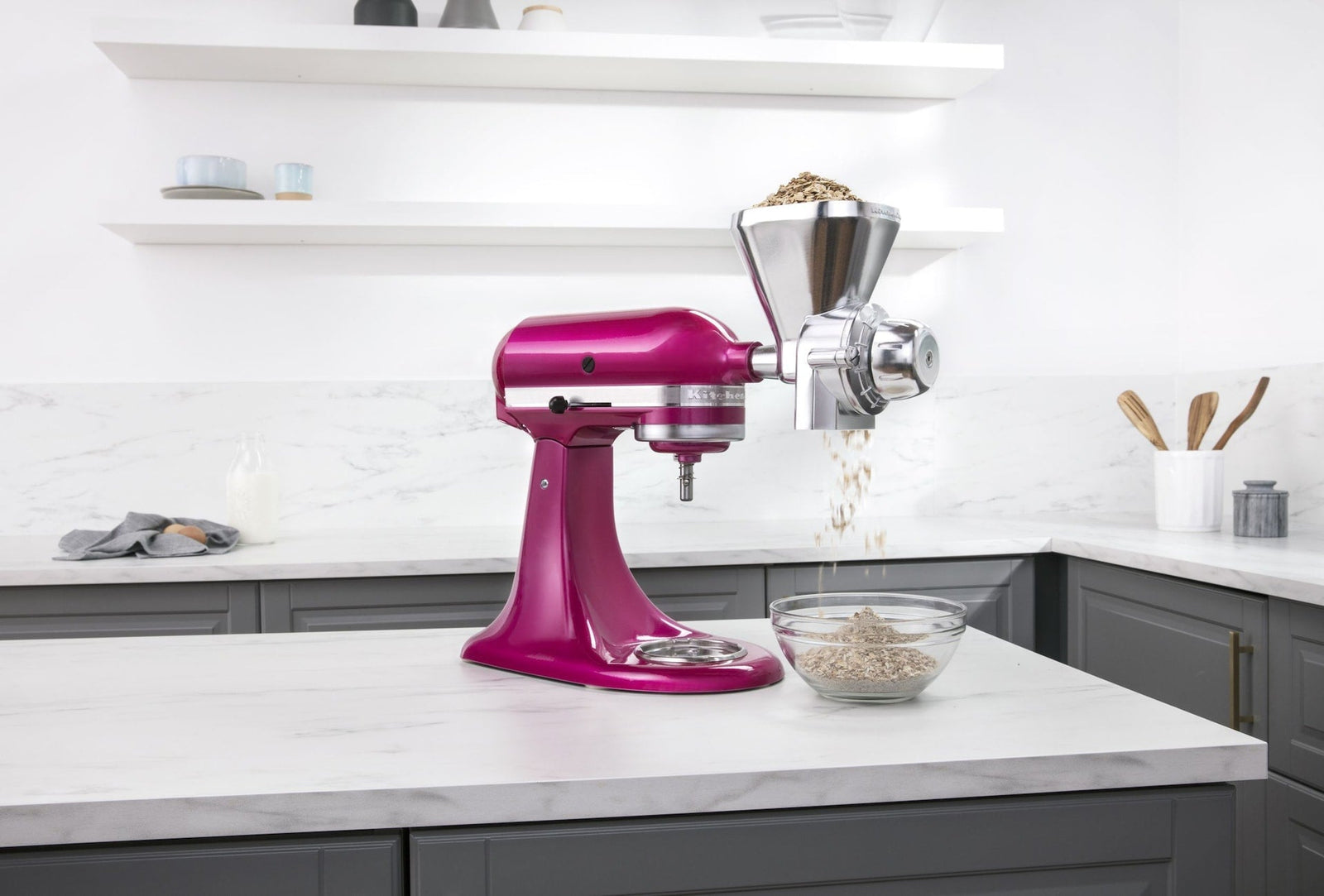 Grain Mill Stand Mixer Attachment with 12 Grind Levels F4O7 - product image 8
