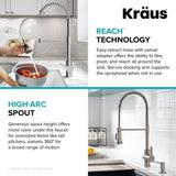 Britt Commercial Style Pull-Down Single Handle Kitchen Faucet, Matte Black X3S7 - product image 3