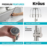 Britt Commercial Style Pull-Down Single Handle Kitchen Faucet, Matte Black X3S7 - product image 4