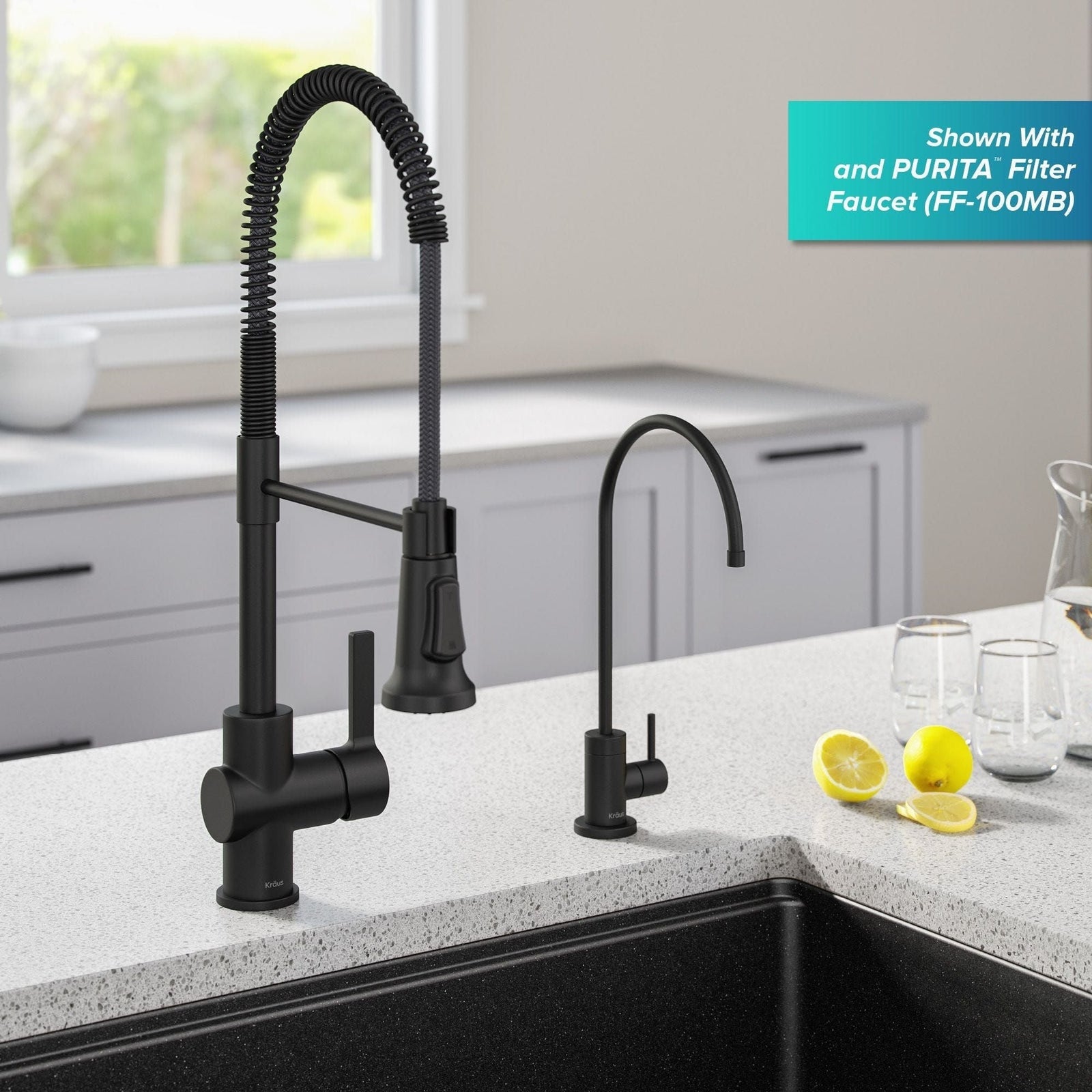 Britt Commercial Style Pull-Down Single Handle Kitchen Faucet, Matte Black X3S7 - product image 5