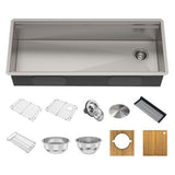 Kore 2-Tier Workstation Undermount 16-Gauge Single Bowl Kitchen Sink with 10 Accessories, 45-in F6J7 - product image 1
