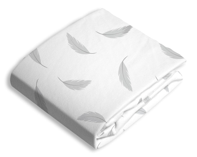 Percale Changing Pad Cover, Feathers J5D7