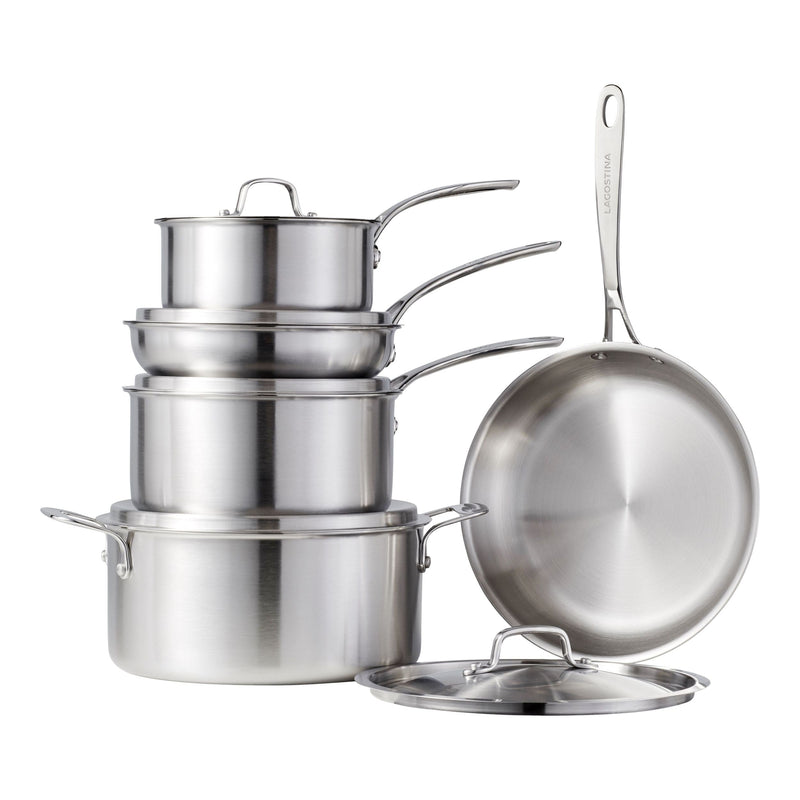 3-Ply Commercial Clad Cookware Set, 10-pc F0H7