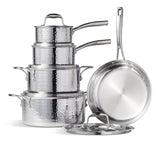 3-Ply Hammered Stainless Steel Cookware Set, 10-pc K1C2 - product image 1
