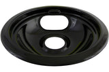 62243 Porcelain Stove Drip Pan with Trim Ring, Dishwasher Safe, Black, 6-in F7J9 - product image 1