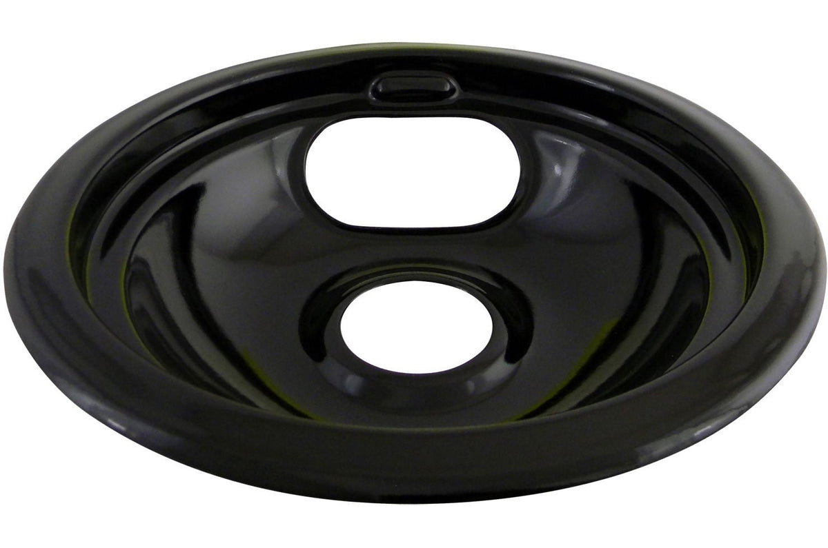 62243 Porcelain Stove Drip Pan with Trim Ring, Dishwasher Safe, Black, 6-in F7J9 - product image 1