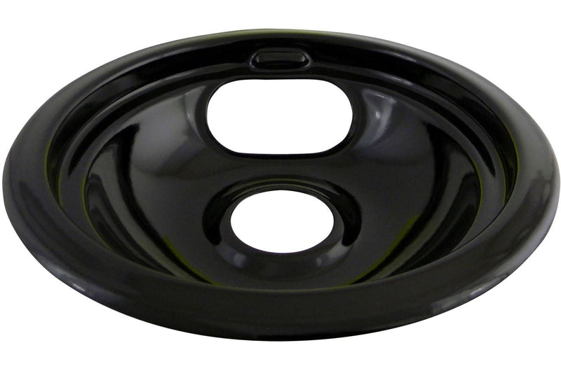 62243 Porcelain Stove Drip Pan with Trim Ring, Dishwasher Safe, Black, 6-in F7J9