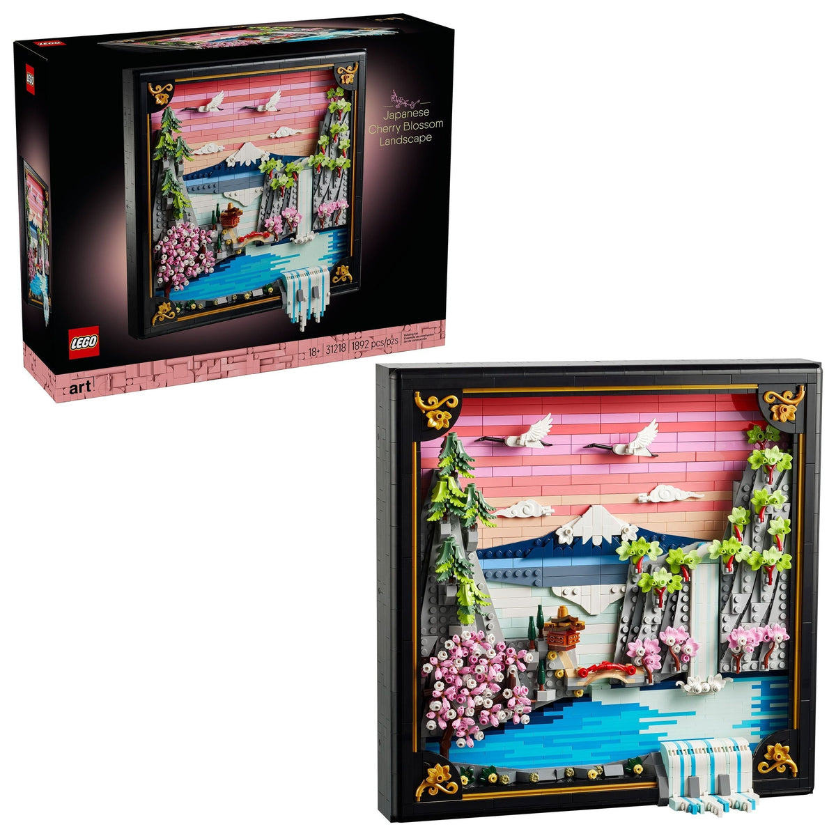 Art Japanese Cherry Blossom Landscape Framed 3D Art Building Set - 31218, 1892-pcs, Ages 18+ W0Z4 - product image 1
