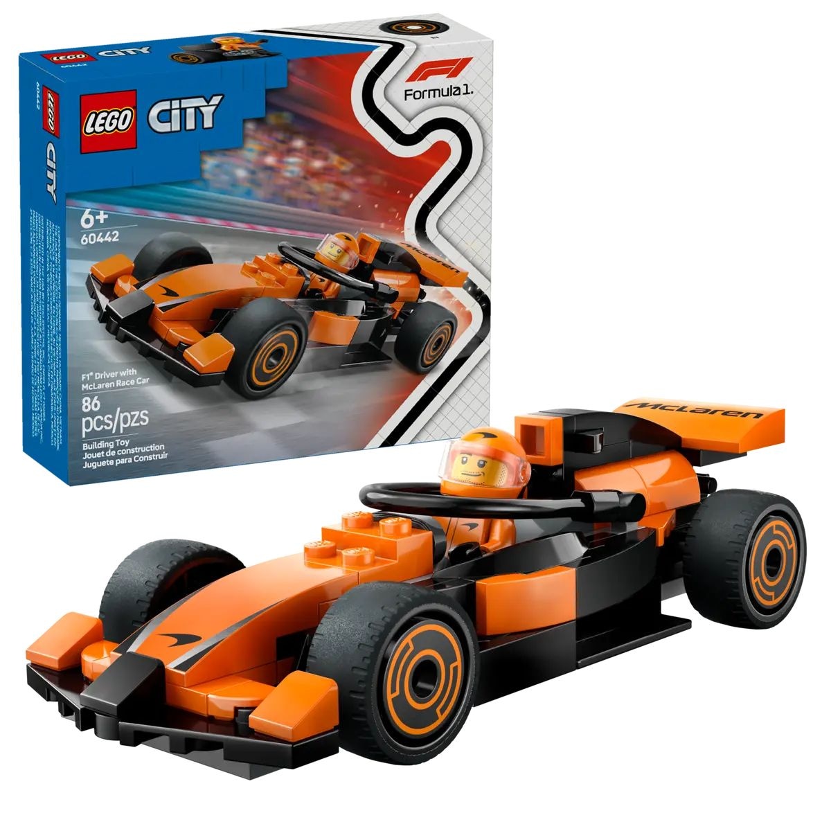 City 60442 F1 Driver with McLaren Race Car, 86-pc U8Q9 - product image 1