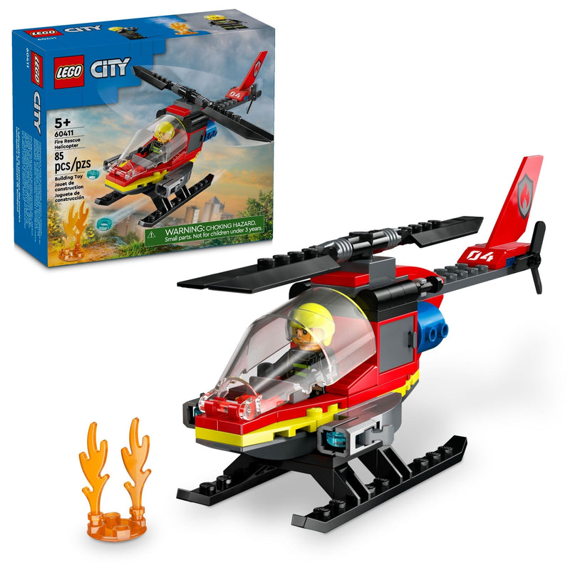 City Fire Rescue Helicopter - 60411, 85-pcs, Ages 5+ W7Q7