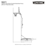 Portable Adjustable Basketball Backboard, Hoop & Net System, 50-in X6X1 - product image 7