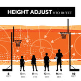 Portable Adjustable Basketball Backboard, Hoop & Net System, 50-in X6X1 - product image 8