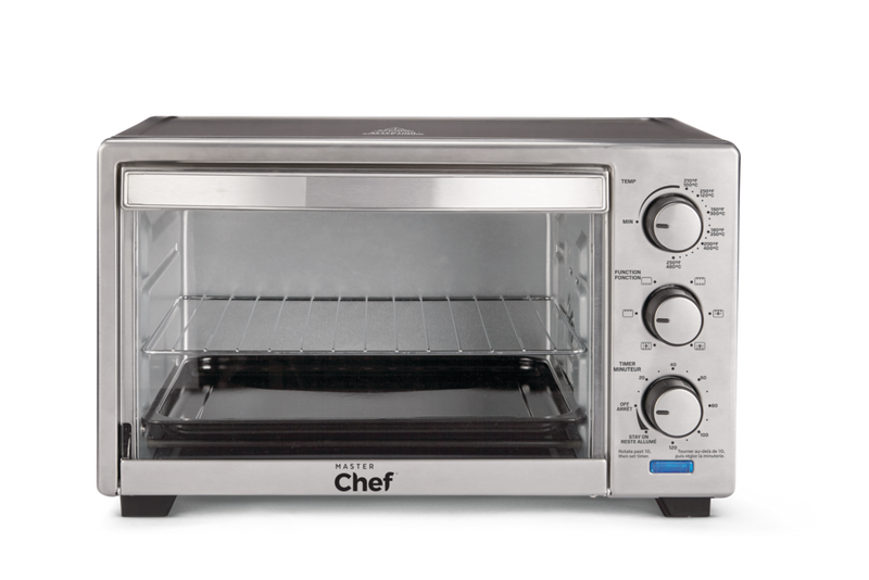 Convection Toaster Oven with 4 Functions, Stainless Steel, Black, 6-Slices V2Z1