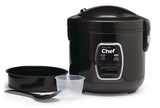 Deluxe Non-Stick Rice Cooker & Steamer, Black, 10 Cups Q9L8 - product image 1