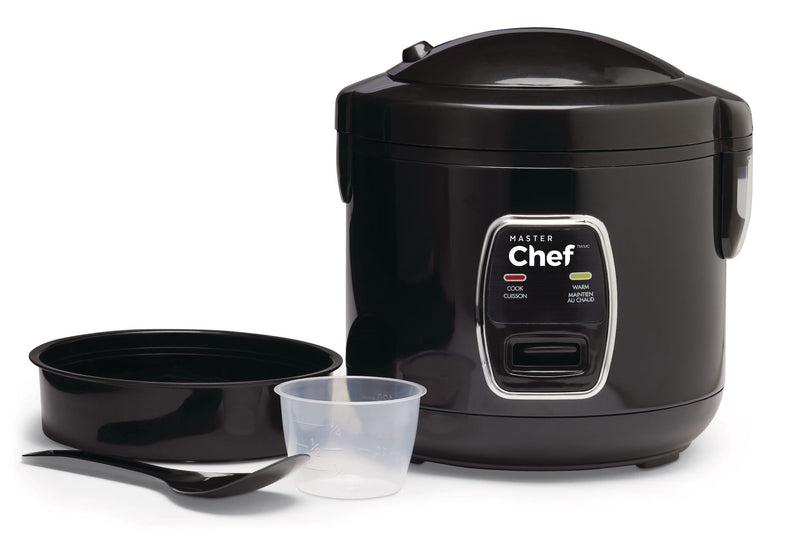 Deluxe Non-Stick Rice Cooker & Steamer, Black, 10 Cups Q9L8