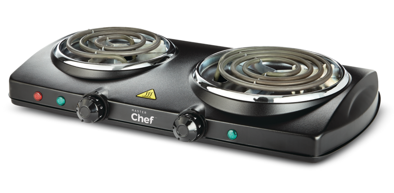 Double Burner Hot Plate, Black, 1500W E8M9