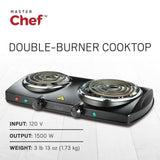 Double Burner Hot Plate, Black, 1500W E8M9 - product image 4