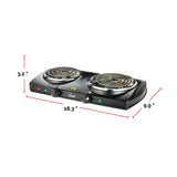 Double Burner Hot Plate, Black, 1500W E8M9 - product image 5