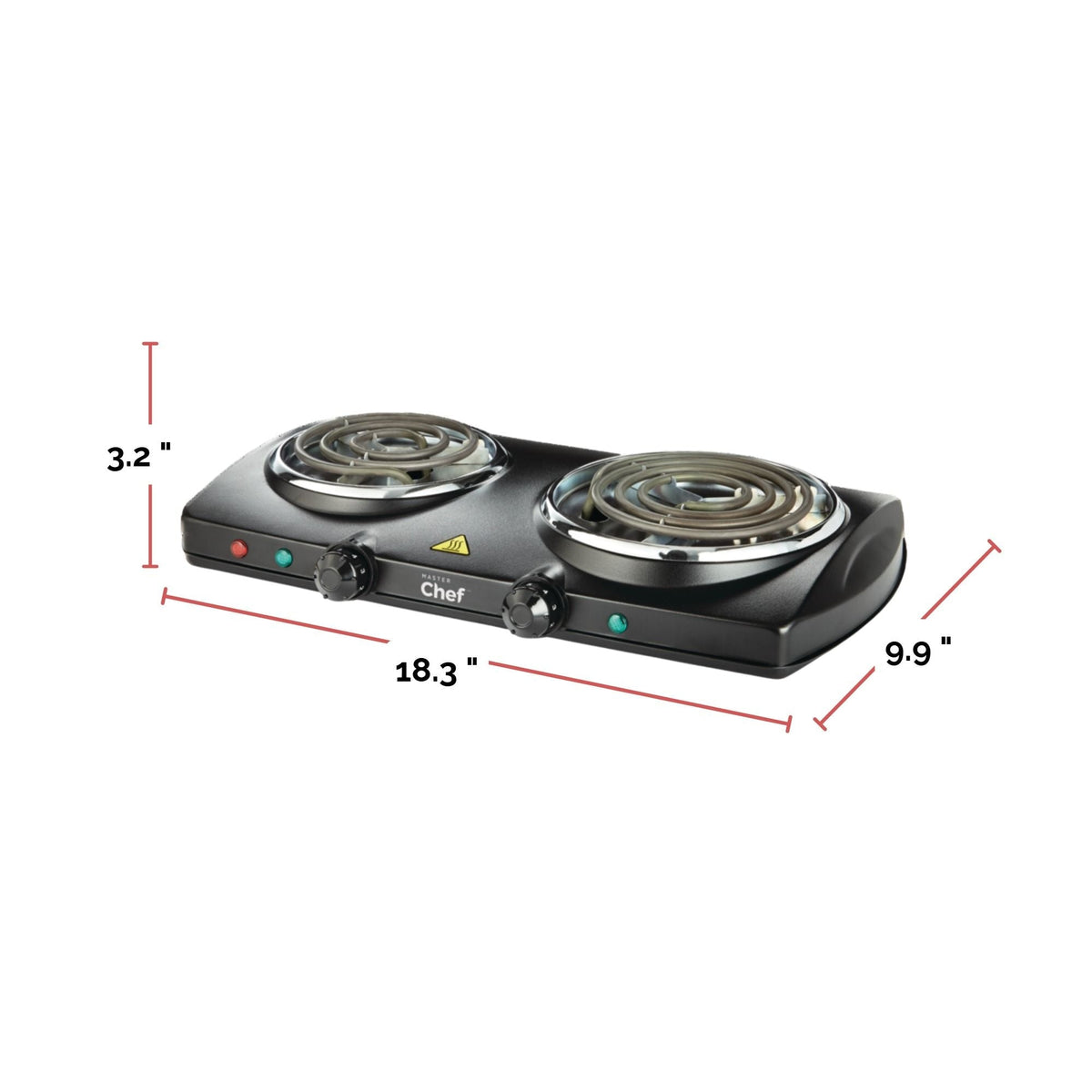 Double Burner Hot Plate, Black, 1500W E8M9 - product image 5