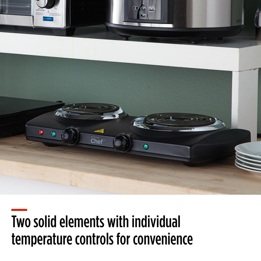 Double Burner Hot Plate, Black, 1500W E8M9 - product image 6