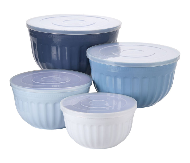 Nestable Navy Mixing Bowl Set with Lids, 8-pc Z6W1