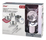 Toy Kitchen Stainless Steel Cookware Set For Kids, 10 pc, Ages 3+ A0R0 - product image 3