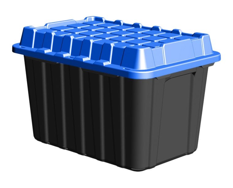 Heavy-Duty Polypropylene Tote with Domed Lid, 120-L X7Z6