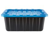 Heavy Duty Stackable Storage Box with Lid, 70-L, Black/Blue G1B9 - product image 1