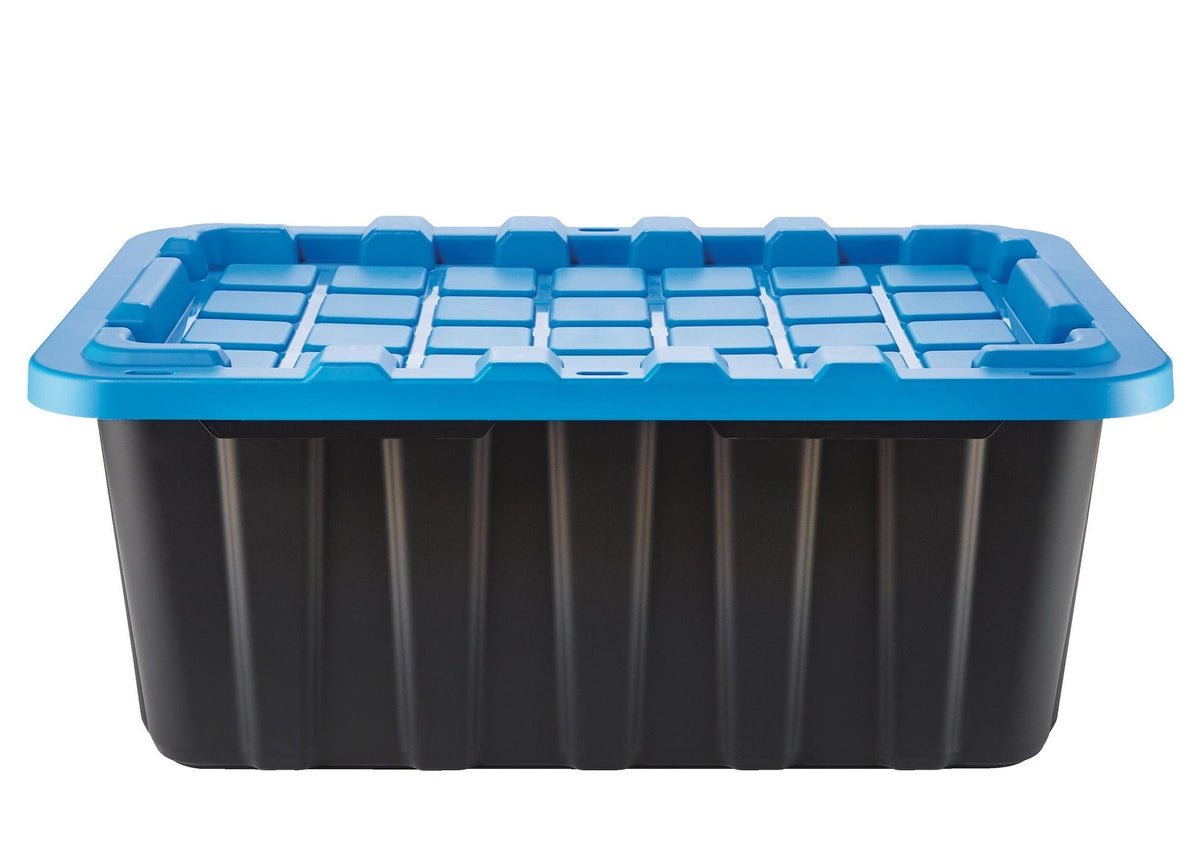 Heavy Duty Stackable Storage Box with Lid, 70-L, Black/Blue Q0Q2 - product image 1