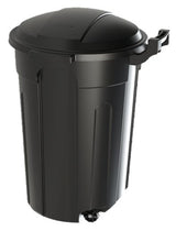 Resin Circular Wheeled Outdoor Garbage Can with Lid, Black, 121-L J2A1 - product image 2