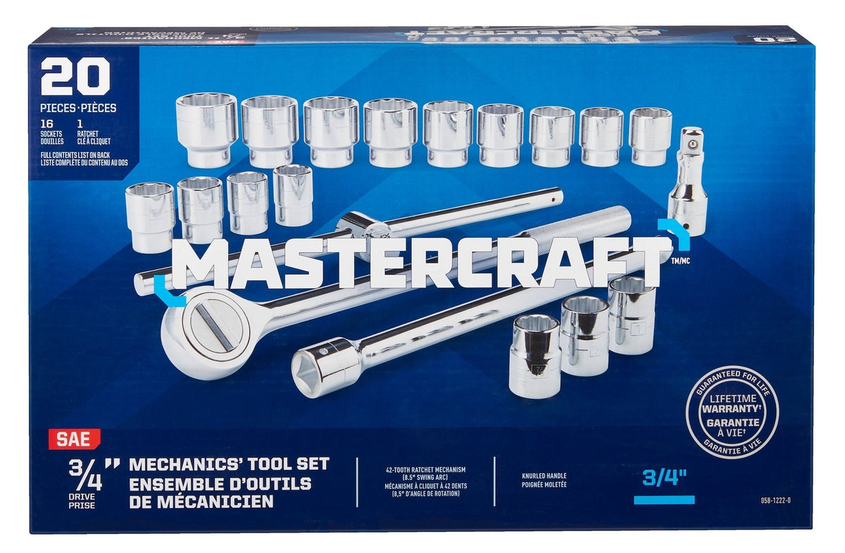 Socket Set 20-pc, 3/4-in Drive, SAE, Steel, Chrome V1R1 - product image 4