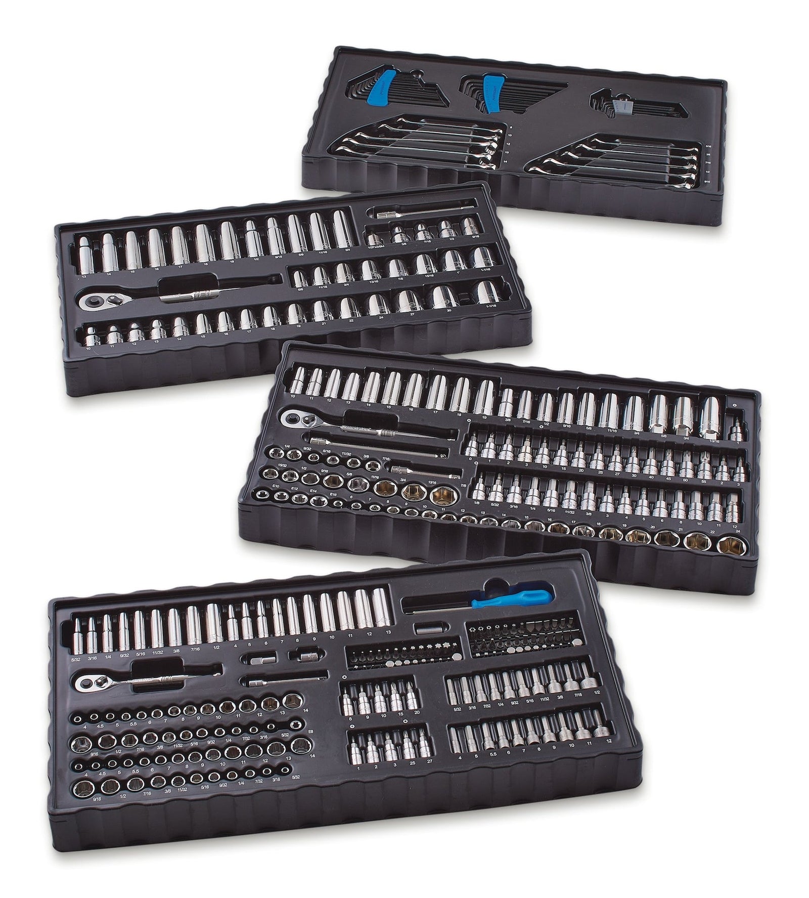 Socket Set, 350-pc, SAE / Metric, CRV, Nickel-Chrome Plating J5D4 - product image 1