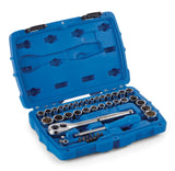 Socket Set, SAE / Metric, CRV, Nickel-Chrome Plating, 41-pc W8Z1 - product image 1