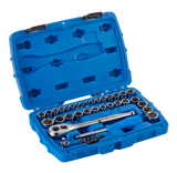 Socket Set, SAE / Metric, CRV, Nickel-Chrome Plating, 41-pc W8Z1 - product image 2