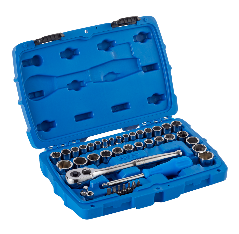 Socket Set, SAE / Metric, CRV, Nickel-Chrome Plating, 41-pc W8Z1 - product image 2