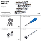 Socket Set, SAE / Metric, CRV, Nickel-Chrome Plating, 41-pc W8Z1 - product image 8