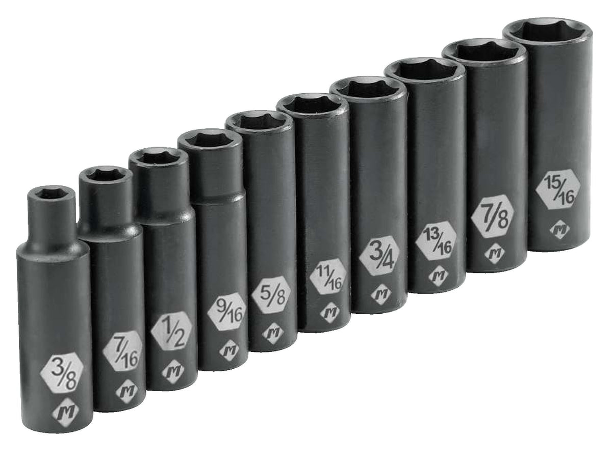 1/2-in Drive Deep Impact Socket Set, SAE, 10-pc Q5F5 - product image 1
