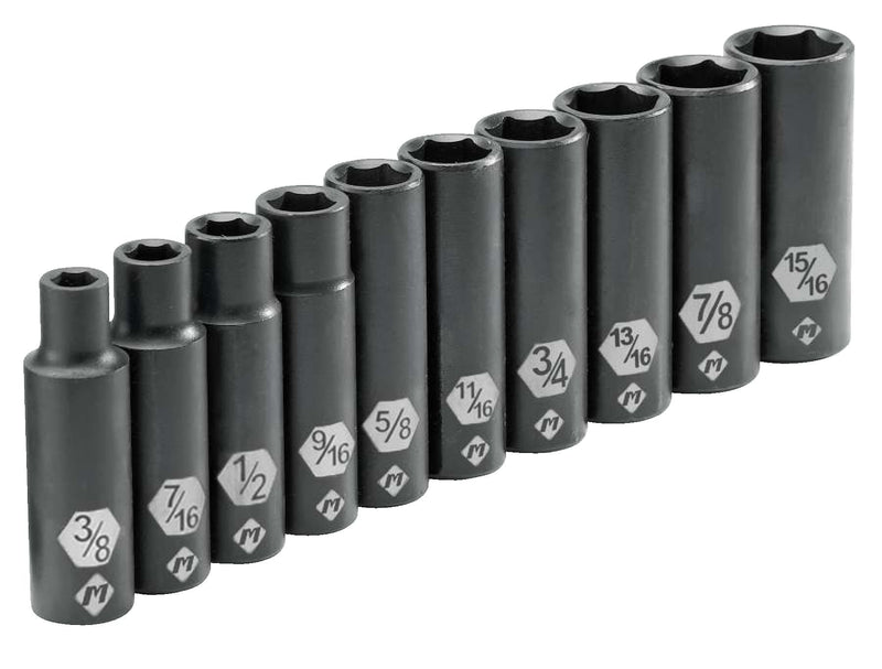 1/2-in Drive Deep Impact Socket Set, SAE, 10-pc Q5F5