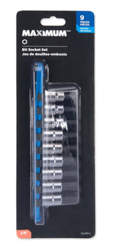 3/8-in Drive Hex Bit Socket Set, Chrome-Plated, 9-pc, Metric X1F1 - product image 1