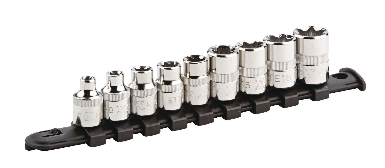 E-Torx Bit Socket Set, Chrome-Plated, 9-pc C1E6 - product image 1