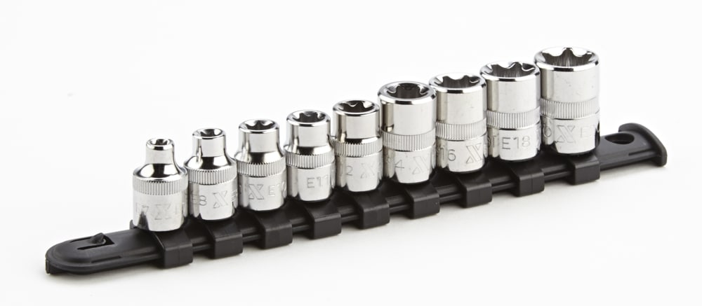 E-Torx Bit Socket Set, Chrome-Plated, 9-pc C1E6 - product image 2
