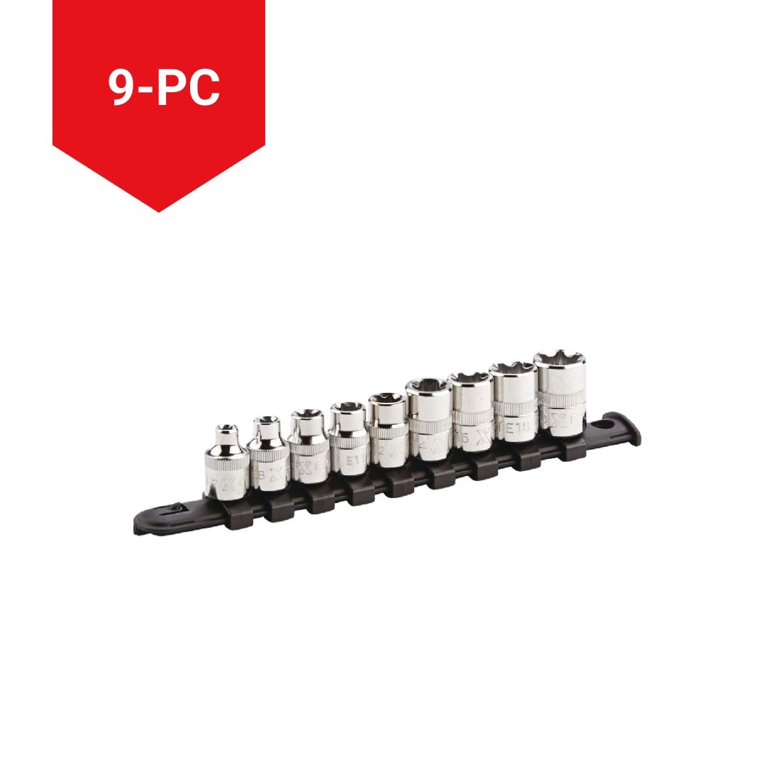 E-Torx Bit Socket Set, Chrome-Plated, 9-pc C1E6 - product image 4