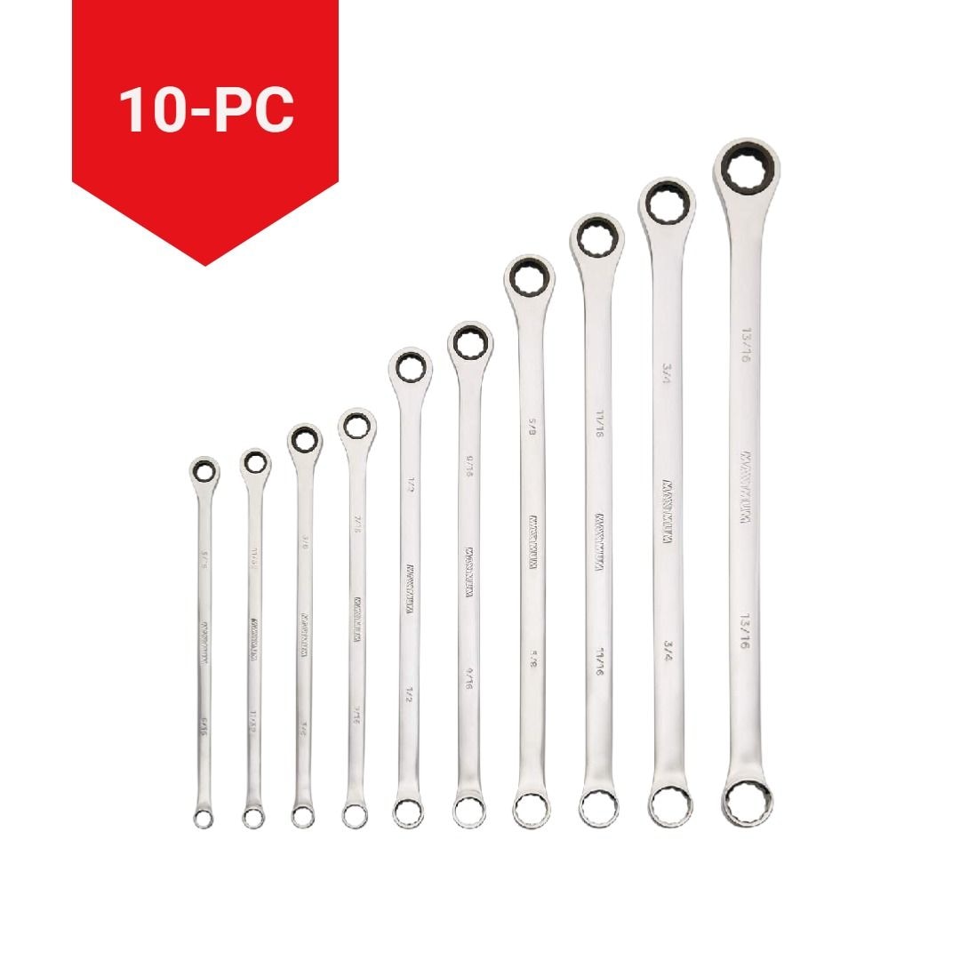 Extra-Long Double Box-End Ratcheting Wrench Set, SAE, 10-pk I6U5 - product image 3