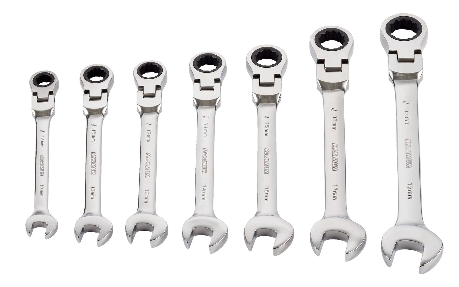 Flexhead Ratcheting Wrench Set, Alloy Steel, Metric, 7-pc N8J0 - product image 2