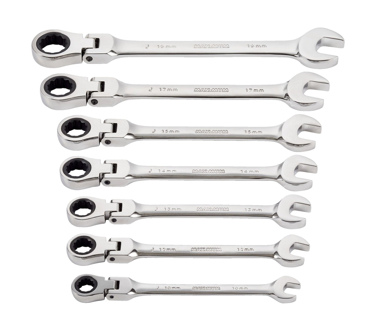 Flexhead Ratcheting Wrench Set, Alloy Steel, Metric, 7-pc N8J0 - product image 4