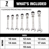 Flexhead Ratcheting Wrench Set, Alloy Steel, Metric, 7-pc N8J0 - product image 5