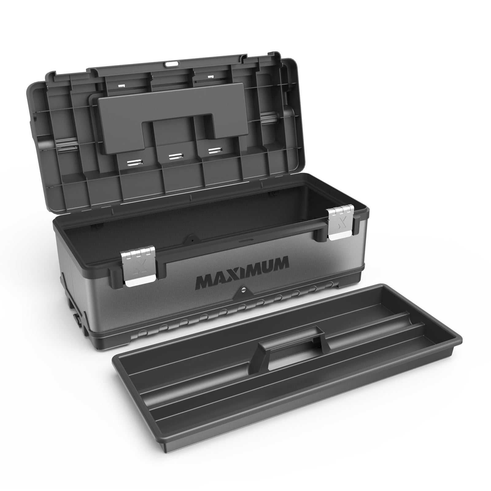 Heavy-Duty Metal & Plastic Tool Box with Removable Tray, 23-in O6Y0 - product image 2