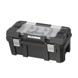 Heavy-Duty Plastic Tool Box with Removable Tray & Organizer, 22-in, Black N3I7 - product image 1