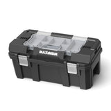 Heavy-Duty Plastic Tool Box with Removable Tray & Organizer, 22-in, Black N3I7 - product image 2